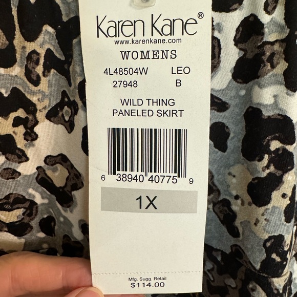 NWT Karen Kane size 1X elastic waist Wild Thing Paneled Shirt Retail $114 - Picture 4 of 16